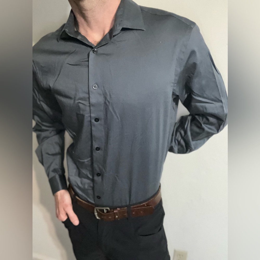 Kenneth Cole Slim Fit Button Down Dress Shirt